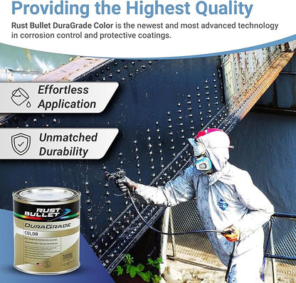 RUST BULLET DuraGrade Color - White - 1 Gallon - Advanced Technology Corrossion Control, Rust Inhibitor & Protective Coating, Exceptional Adhesion, UV Resistant