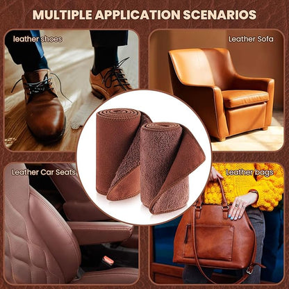 10 Pcs Shine Shoes Cloth Kit Polish Dauber Applicators Cleaning Leather Shoes Boots Microfiber Care Cloths Suede Cleaner
