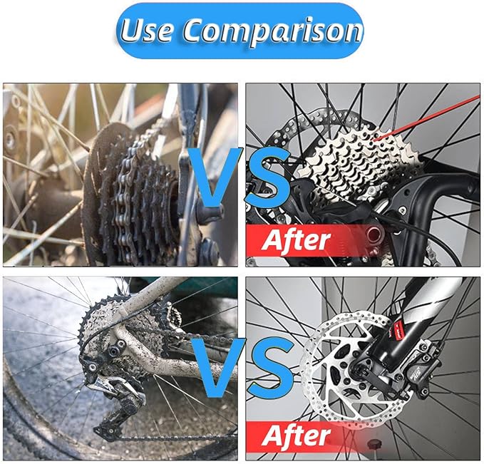 Qihengzhijia Bike Chain Cleaner Tool,4PCS Chain Crankset Brush,Chain Washer Tool Suitable for Motorcycle/Mtb/Mountain/Road Bike Make Stain Dirt Clean