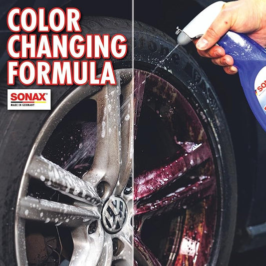 SONAX Wheel Cleaner Plus | Non-Acid Color Changing Formula for Effortless Removal of Brake Dust Grime and Dirt | Safe for All Wheels | Professional Strength Cleaner | 230705 | 25L