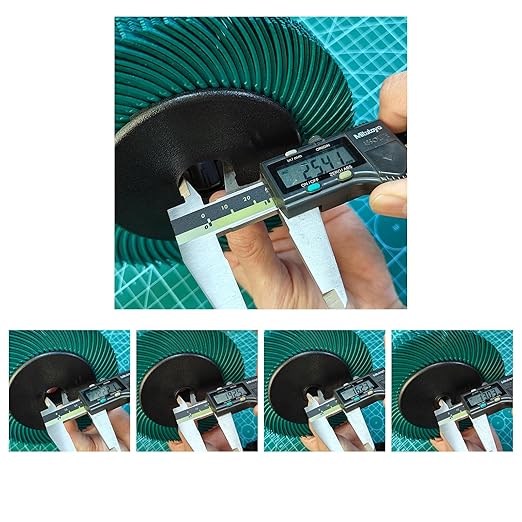 Radial Bristle Brush, 6 in x 1/2 in x 1 in, 50# Green, 1 Set (Contains Ten Single Pieces) and Reduction Sleeve