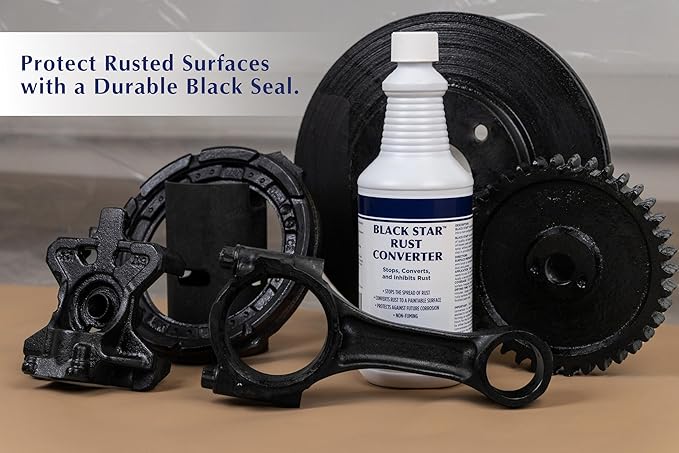 BLACK STAR Rust Converter - Converts Rust on Any Steel Surface (1 Quart)
