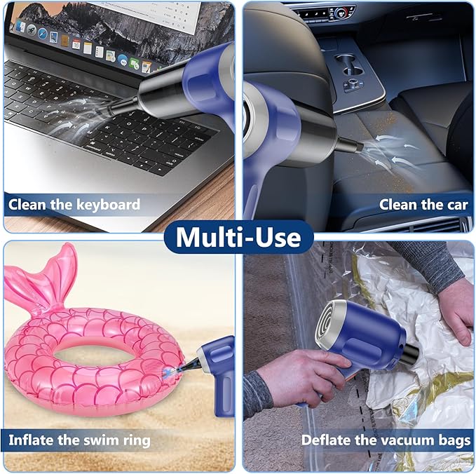 Fanisic Car Vacuum Handheld Vacuum Cleaner/Air Duster, 15000PA Strong Suction with Brushless Motor, Rechargeable Dust Buster/Hand Pump Low Noise for Car Detailing Home Office Cleaning