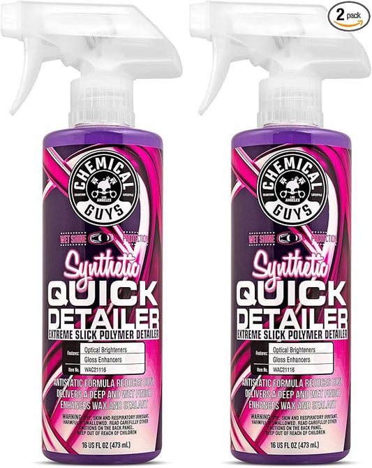 Chemical Guys WAC21116 Synthetic Quick Detailer, Safe for Cars, Trucks, SUVs, Motorcycles, RVs & More, 16 fl oz (Pack of 2)