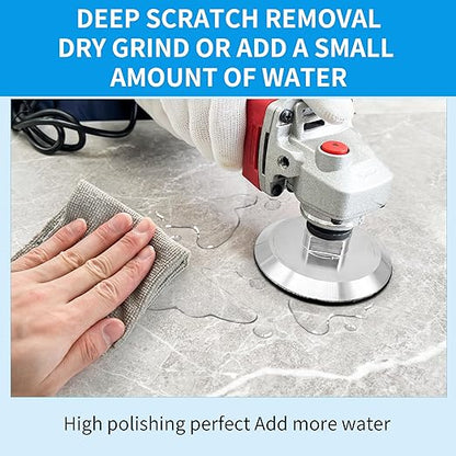Diamond Polishing Pads 4 Inch Set Tile Wet Dry Polishing Pads Kit Including 50-3000 Grit with 5/8-11 Aluminum Backing Padfor Drill Grinder Polisher,Granite Stone Concrete Marble Polishing（11 PCS）