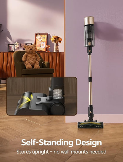 Ultenic Cordless Vacuum Cleaner, 600W 60KPA 65min Runtime, Stick Vacuum with Green Light, Self-Standing & 180° Lay-Flat, Anti-Tangled Brush, Vacuum Cleaners for Home/Hard Floor/Carpet/Pet Hair, U15