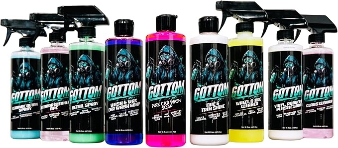 Gottom Vinyl, Rubber & Plastic Shine - 16oz, Cherry Vanilla Scent - VRP Gloss Dressing for Plastic, Car Interior & Tire Dressing, UV Protection, Plastic Restorer, Long-Lasting Gloss Finish