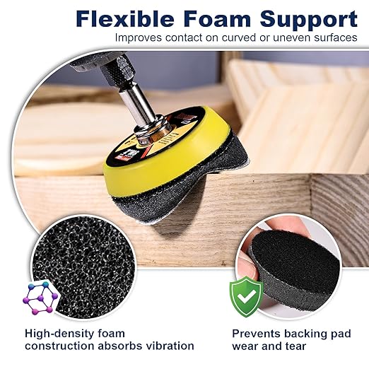 189 Pieces 2 Inch Sanding Discs, GOH DODD Hook and Loop Sanding Pads 60 to 10000 Grit Wet Dry Sandpaper with 1/8" 1/4” Shank, Backing Pad, Polishing Pads and Interface Pad for Auto Metal Resin Wood