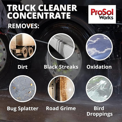 Bug Splat N' All Truck Cleaner 32 fl oz - Truck All Purpose Cleaner for Bug Splatter, Road Grime, Bird Droppings & Black Streak Remover - Tire Shine & Truck Cleaning Kit - Safe on All Surfaces