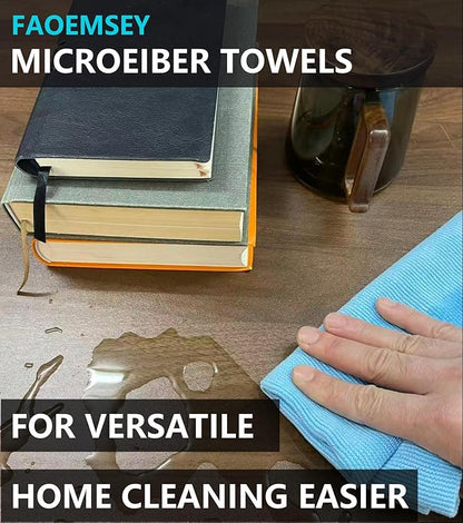 Microfiber Towels,10-Pack,16"x16",420GSM Edgeless,Soft Absorbent,Scratch-Free,Lint-Free,Professional Car Detailing Cloths,Home Cleaning Rays,Sky Blue