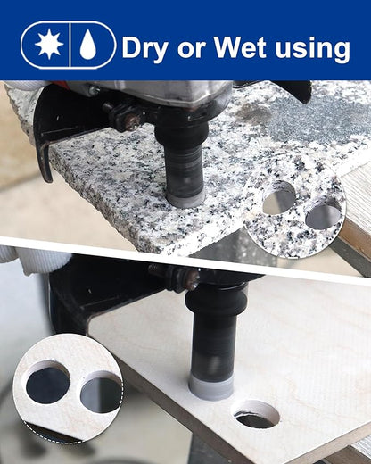 SHDIATOOL Diamond Core Drill Bits 2PCS 5/16 Inch for Porcelain Ceramic Tile Marble Brick Vacuum Brazed Hole Saw 8mm