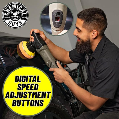 Chemical Guys BUF_501 TORQ 10FX Random Orbital Polisher, (Safe for Cars, Trucks, SUVs, & More) Digital Display, 700W, Orbit 8mm