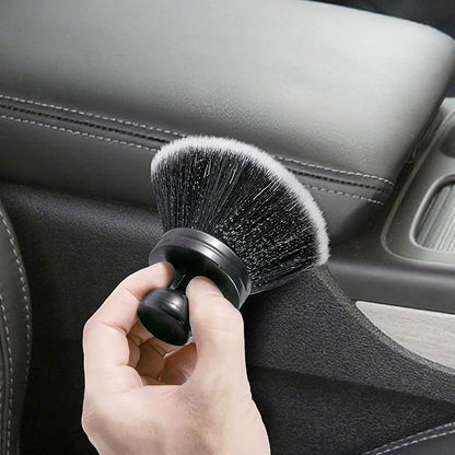 BABYSHEEP Ultra Soft Bristles Detailing Brush -Synthetic Brush, Car Detail Brush, 5.0 Inch Diameter Covers Large Area Inside or Outside Vehicles (Black-Grey)