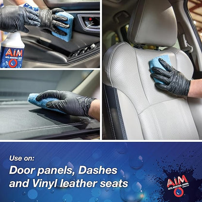 AIM Chemicals Vinyl Leather Rubber Multi-Purpose Dressing -Effective UV Protection -Leather Cleaner & Conditioner -Suitable for Interiors, Exteriors, Engines -Anti-Static -Water-Based for Cars, 5 Gal