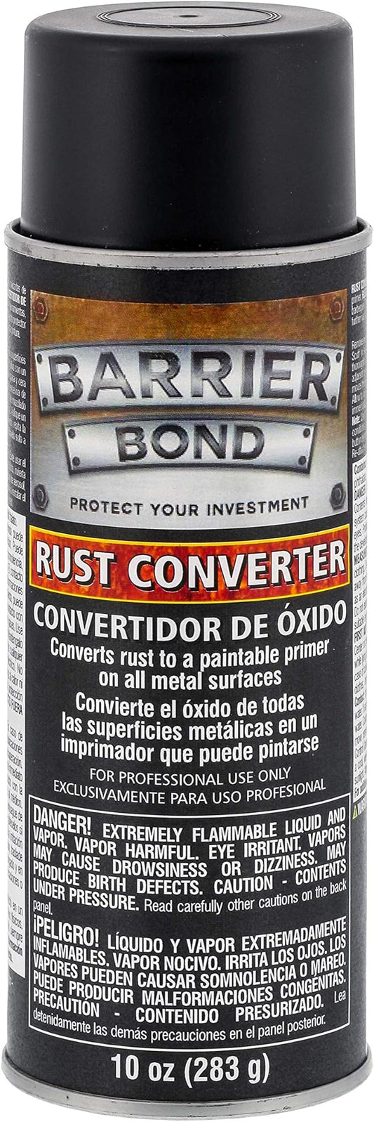 Custom Shop Barrier Bond - Rust Converter, 10-Ounce Spray Rust Remover for Metal - for Auto, Industrial, Home Metal Treatment & Protection