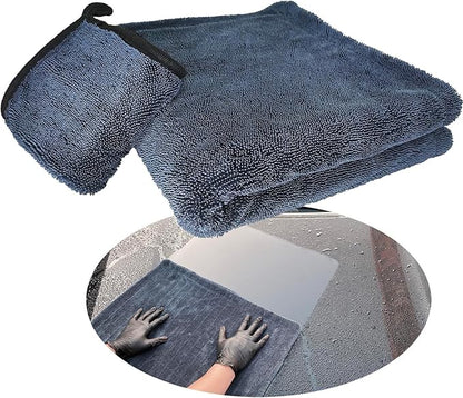 Car Drying Towel - 35"x 24" Microfiber Cloth Detailing Absorbent Chemical Without Streaks, Scratches, or Water Spots Double Twist Pile & Edgeless Design