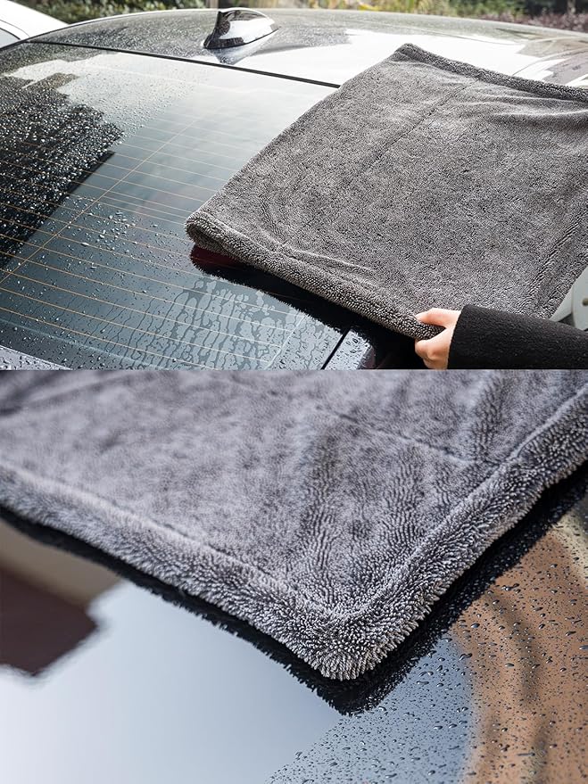 aokway Microfiber Car Drying Towel,Thickened and Absorbent Microfiber Towels, No Streaks, Scratch-Free, No Water Spots 24” x 36”（1 Pack）