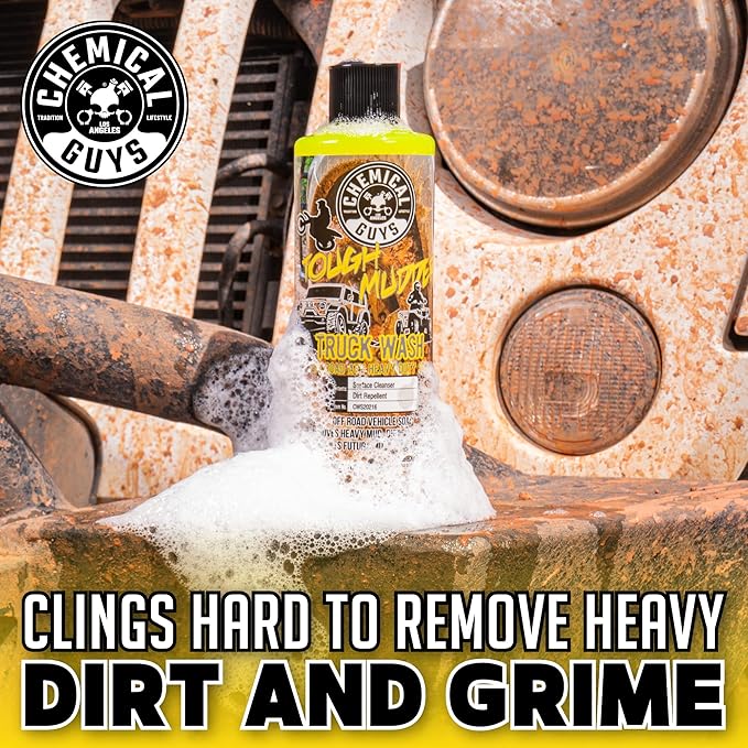 Chemical Guys CWS20216 Tough Mudder Foaming Truck, Off Road, ATV and RV Heavy Duty Wash Soap, (Works with Foam Cannons, Foam Guns or Bucket Washes), 16 fl oz, Lemon Scent