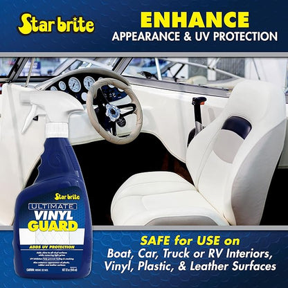 STAR BRITE Ultimate Vinyl Guard - Spray on Protection & Shine - Prevent Fading & Cracking - Keep Vinyl, Leather, Plastic & Rubber - 32 OZ (095932)