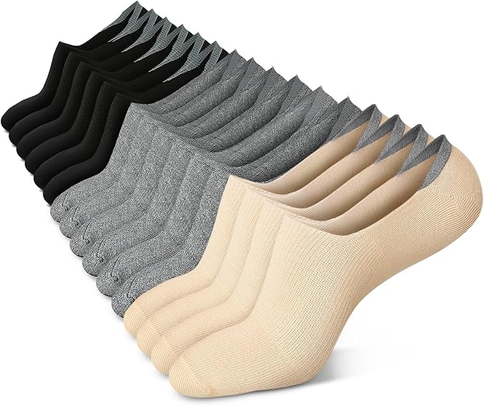 wernies No Show Socks Women Low Socks Non Slip Flat Boat Line 4/8 Pairs