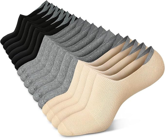 wernies No Show Socks Women Low Socks Non Slip Flat Boat Line 4/8 Pairs