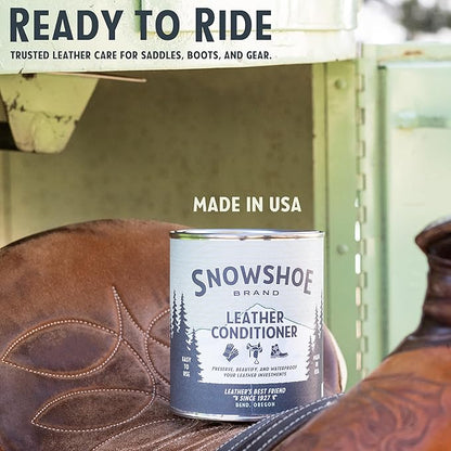 Snowshoe Leather Conditioner, Made in USA Since 1927 - Protect, Condition, Restore & Waterproof - Leather Conditioner for Furniture, Couch, Purses, Shoes, Boots, Gloves, Saddles (Gallon)