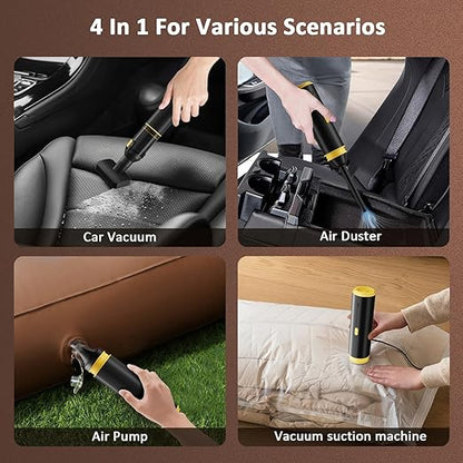 Car Vacuum Portable, CROS 4-in-1 Cordless Vacuum Cleaner with 25000 Pa Max,3 Suction Modes,Handheld Vacuum for Car, Office Desk, Keyboards,Sofa