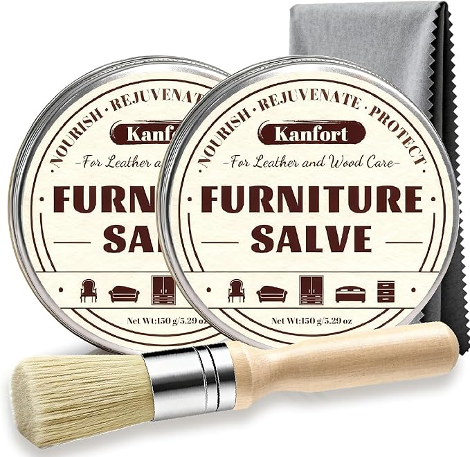 kanfort Leather Conditioner 2PCS, Leather Cleaner and Conditioner, Polisher, Moisturizer, and Restorer for Couches and Furniture, Protect Soften Leather Products