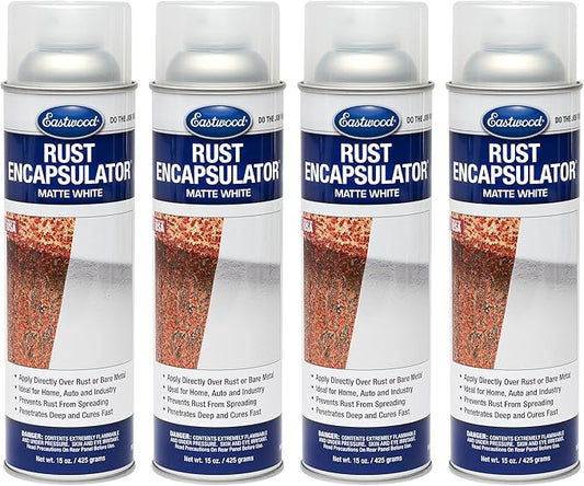 Eastwood White Rust Encapsulator 15 oz Aerosol Prevents Rust Corrosion Epoxy Fortified Low VOC Formula | 4 Pack