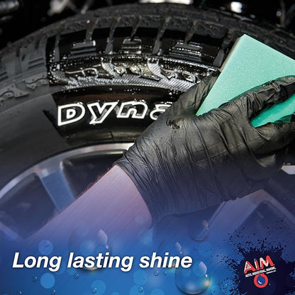 AIM Chemicals Super Gloss - Durable long lasting Tire Shine, Rubber & Vinyl Protector, Long-Lasting UV Protection, Versatile Application for Tires, Plastic Trims, Bumpers - Gal