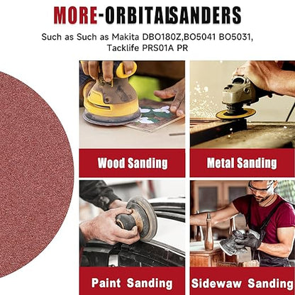 100 PCS 6 Inch Sanding Discs 600 Grit Hook and Loop Sandpaper, Round Orbital Sand Paper Discs for Sander