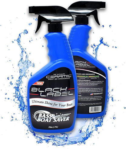 Black Label Ceramic Speedshield - Ultimate Brilliant Ceramic Marine Shine Spray - Ceramic Detailer Spray with Micro Repair Technology