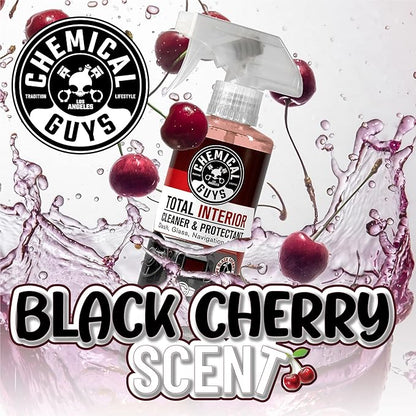 Chemical Guys Total Interior Cleaner & Protectant (Safe on Dash, Leather, Vinyl, Plastics, Trim, Glass, Fabric & More), 32 fl oz - Black Cherry Scent