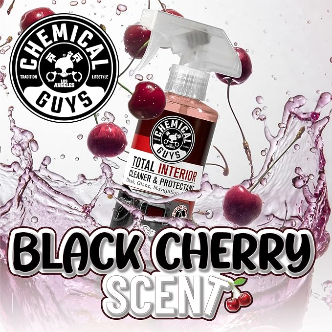 Chemical Guys Total Interior Cleaner & Protectant 2 Pack 16 oz Each Black Cherry Scent All-in-One Interior Cleaner for Leather, Vinyl, Plastic, Glass, Carpet & More
