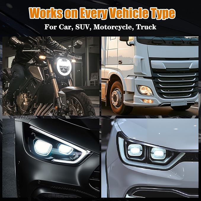 Automotive Headlight Restoration Kit - Refurbishing Fluid & Polishing Cleaner for Oxidized, Yellowed Headlamps, Enhanced Hydrophobic Coating for Superior Gloss & Protection on All Vehicles