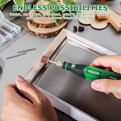 Mini Cordless Rotary Tool, Polishing Kit with 158 Accessories, Multi-Purpose Power Rotary Multi Tool for Polishing, Engraving, Sanding, Drilling, Etching, Cutting Grinding DIY Crafts