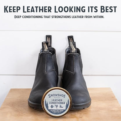 Snowshoe Leather Conditioner, Made in USA Since 1927 - Protect, Condition, Restore & Waterproof - Leather Conditioner for Furniture, Couch, Purses, Shoes, Boots, Gloves, Saddles (4 oz)