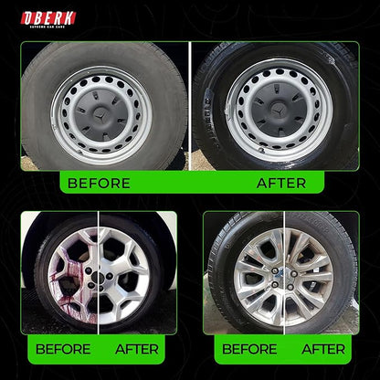 Oberk 2-in-1 Wheel Cleaner & Iron Remover – pH Neutral Iron Decon Spray for Car Detailing – Safe on Painted, Chrome, Aluminum, Powder-Coated Wheels (2 in1 Wheel Cleaner 16 oz)