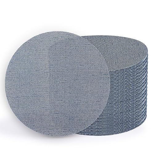 5 Inch 50 PCS Premium Ceramic Mesh Sanding Discs 180 Grit, Dust Free Hook and Loop Round Anti-Clogging Sandpaper Disc for Random Orbital Sander
