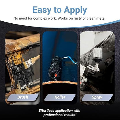 RUST BULLET BlackShell - Gloss Black - 4 Oz - Corrosion Preventive Coating, UV Resistant Rust Proofing Paint, Long-Lasting Metal Protection