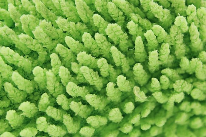 Detailer's Preference Reversible Microfiber Wash and Scour Mitt, Dual-Sided Chenille & Cross-Weave for Car Detailing, Bug Removal, Interior Dusting, Large 8"x10", Lime Green