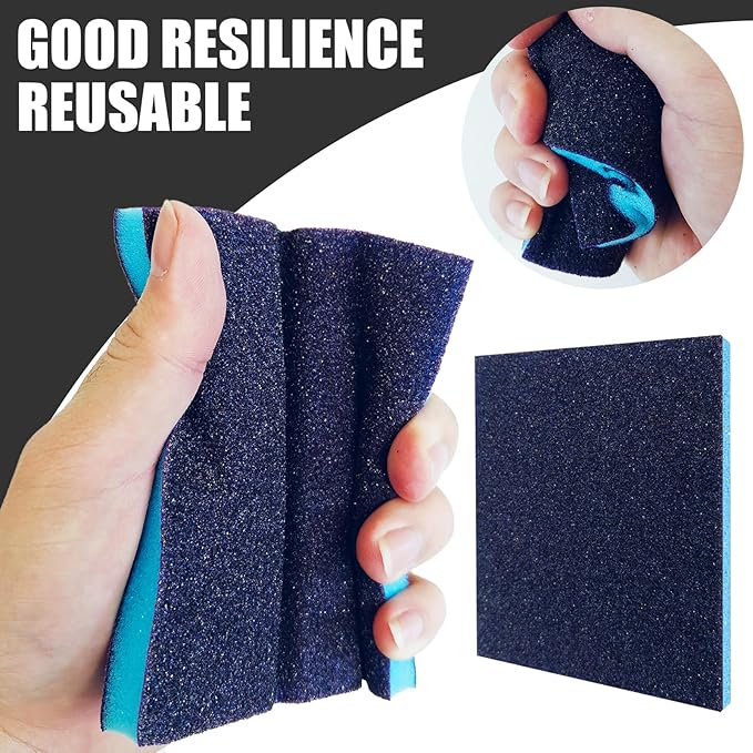 18pcs Sanding Sponge 60 grit Soft Sanding Block Washable and Reusable, Double-Sided Sponge Sanding Blocks Wet Dry Sandpaper Pad for Wood Metal FurniturePaint
