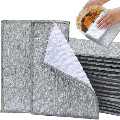 xingjieyun New Scratch-Resistant Multi-Functional Metal Wire Dish Cloth, Double-Sided for Wet and Dry use, Suitable for Washing Dishes, cookware, Sinks, stoves, and Kitchen Cleaning. (5PCS)
