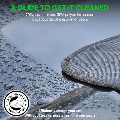 PBHEPJ 4 Pack Microfiber Towels (36"x 24") Extra Large Ultra Absorbent Drying Towel for Cars and Trucks, Without Streaks, Scratches, or Water Spots