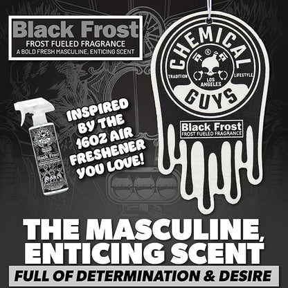Chemical Guys Car Fresheners, Hanging Air Freshener, Black Frost Scent 12 Pack, Great for Cars, Trucks, SUVs, RVs, Home, Garage, Workspace, Dorm Room & More (4 x 3 Packs)
