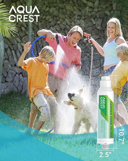 AQUA CREST Garden Hose Water Filter for Plants, Greatly Reduces Chlorine, Odor, Improve Plants Health, Ideal for Organic Gardening, Farming and Pets, Pack of 4