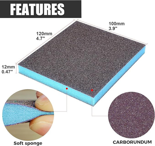 18pcs Sanding Sponge 80 grit Soft Sanding Block Washable and Reusable, Double-Sided Sponge Sanding Blocks Wet Dry Sandpaper Pad for Wood Metal FurniturePaint