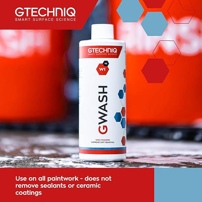GTECHNIQ W1 GWash - High Foam Content; Breaks Bond Between Dirt Film and Paintwork; Lubricates for Minimal Surface Abrasion; Maximum Gloss Retention; Reduced Micro Scratching (5 Liters)