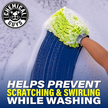 Chemical Guys MIC49302 Chenille Premium Scratch-Free Microfiber Wash Mitt, Lime Green, 9.6" x 2.3" x 7" (Pack of 24)