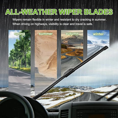 PARRATI® Windshield Wipers for Fiat 500 2012-2019,24"+14" Front and 12" Rear,OEM Replacement Wiper Blades,Quiet & Streak-Free(Set of 3)
